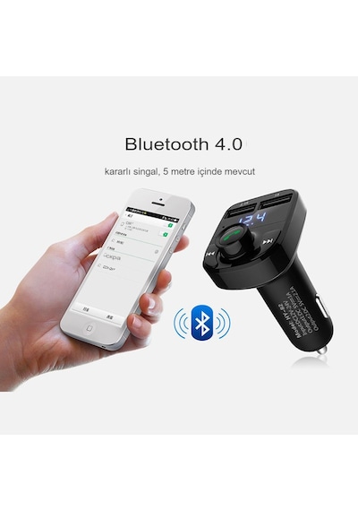 Fm Transmitter Bluetooth Araç Kiti Çakmaklık Mp3 Usb Sd