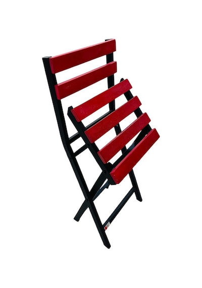 Balkon Bahçe Mutfak 3'lü Bistro Set Katlanır Masa Sandalye 60x60 Kırmızı