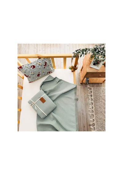 %100 Pamuk Waffle Mint Tek Kişilik Pike