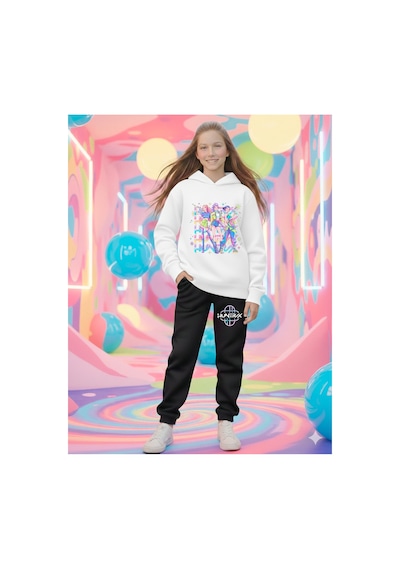 Stil-x K-pop Huntrıx Baskılı Kız Çocuk Eşofman Takımı, 3 İplik Şardonlu Kumaş Beyaz-siyah 8 Stil-x K-pop Huntrıx Baskılı Kız Çocuk Eşofman Takımı, 3 İplik Şardonlu Kumaş Beyaz-siyah 8