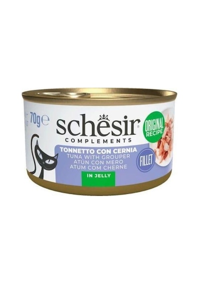 Schesir Jöle İçinde Ton Ve Orfoz Balıklı Yetişkin Kedi Konservesi 70 Gr