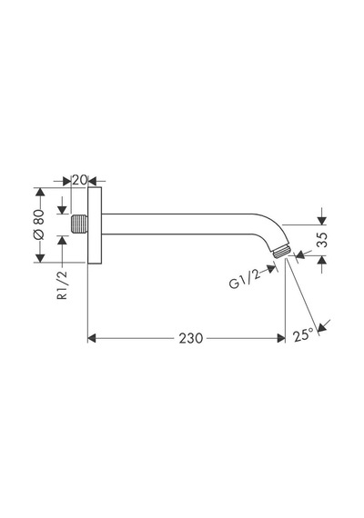 Hansgrohe Duş Dirseği 23 Cm - 27412000 Gümüş