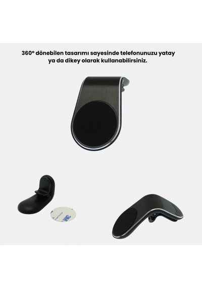 Araç İçi Manyetik Telefon Tutucu Güçlü Klipsli Ve 360 Derece Ayarlanabilir 02024707