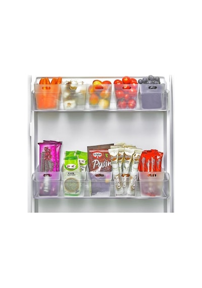 Flora 10 Adet Buzdolabı Kapak Raf Düzenleyici, Mutfak Banyo Çekmece İçi Mini Organizer Kutu 10 Lu Set Şeffaf