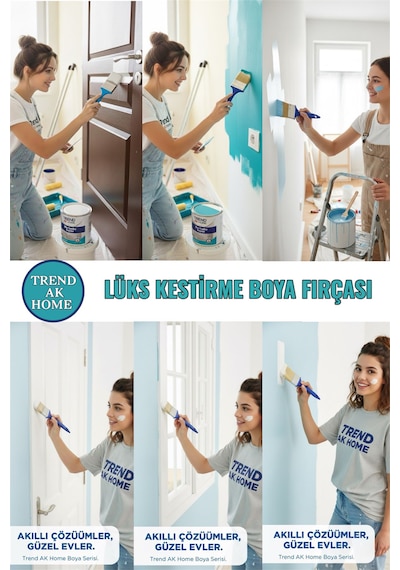 6'lı Lüks Kestirme Boya Fırçası 6 Adet Profesyonel Boya Fırçaları