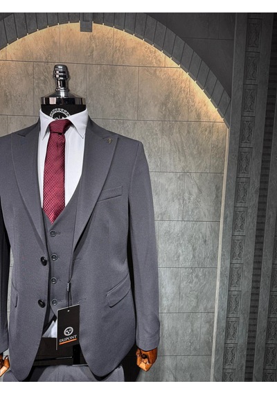 Dupont Classics Dupont Erkek Slim Fit 6 Drop Zara Kumaş Likra Çift Düğme Çift Yırtmaç Yelekli Takım Elbise Antrasit - Gri Dupont Classics Dupont Erkek Slim Fit 6 Drop Zara Kumaş Likra Çift Düğme Çift Yırtmaç Yelekli Takım Elbise Antrasit - Gri