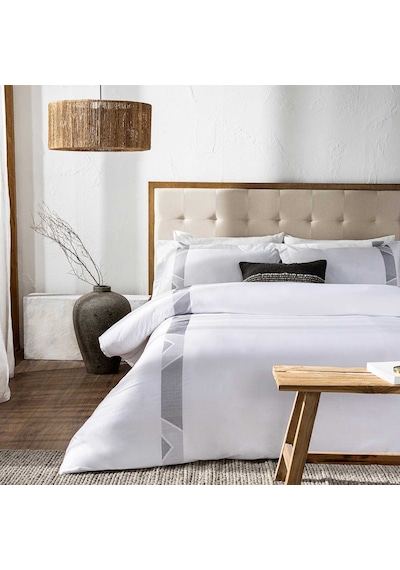 Chakra Free Bambu Extra King Size Nevresim Seti 260x220 Cm Beyaz/gri