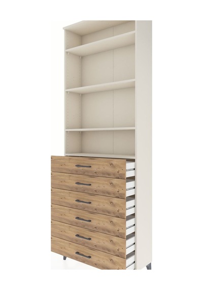 Arges Dolap 4 Raflı 6 Çekmeceli 88x30x243 Aytaşı-çam Aytaşı