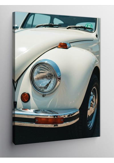 Kanvas Tablo Beyaz Vosvos Ve Retro Stil 50cmx70cm