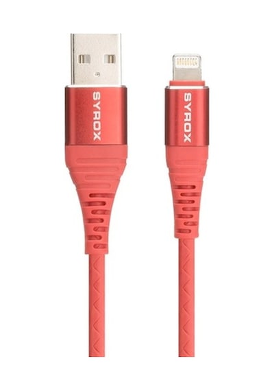 Syrox C88 Apple iPhone Uyumlu Lightning 2.0A Hızlı Şarj Ve Data Kablosu Kırmızı