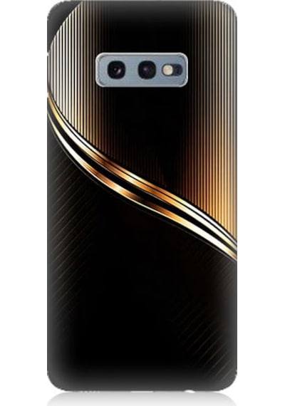 Samsung Galaxy S10e Uyumlu Altın Şerit Desenli Silikon Kılıf