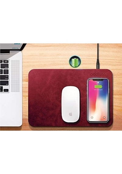 Addison Wmp-15 28.5X19.5X0.5 Cm Kırmızı Kablosuz Şarj+Mouse Pad