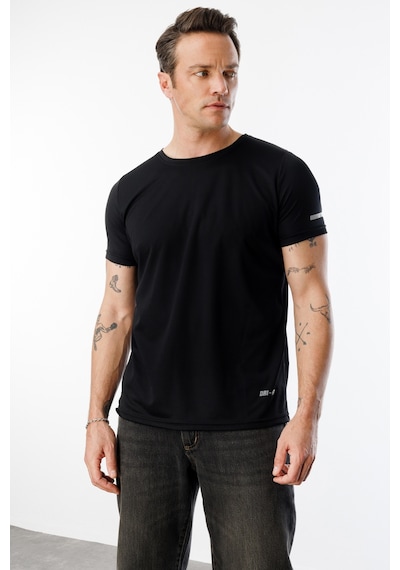 Genius Store Erkek Nem Emici Hızlı Kuruma Atletik Teknik Performans Spor T-shirt Drıfıt-kısakolnew Siyah