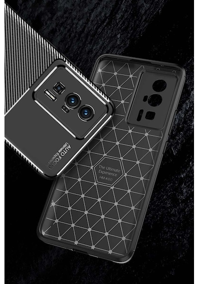 Xiaomi Poco F5 Pro Kilif Lens Karbon Tasarim Negro Silikon Kapak