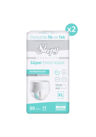 Sleepy Sensitive Antibakteriyel Emici Külot Xlarge 30x2 60 Adet