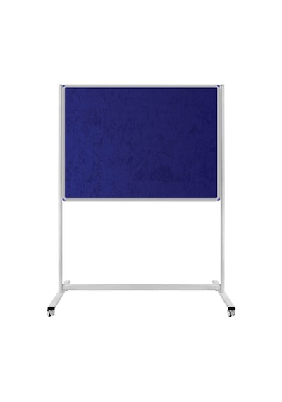 Panda 120 x 180 CM Tek Taraflı Sabit - tekerlekli Ayaklı Mavi Kumaşlı Pano - pan183