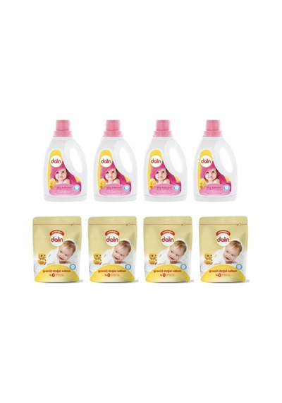 Çamaşır Yumuşatıcısı Düş Bahçesi 1500 Ml X4 + Dalin Granül Sabun Toz Deterjan 500 Gr X2 Diğer