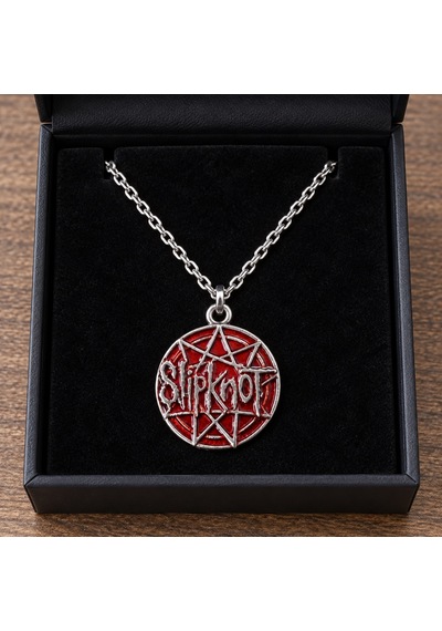 Slipknot Kırmızı Yıldız Kolye Pentagram Logolu Gotik Metal Müzik Kolyesi Altın - Gümüş