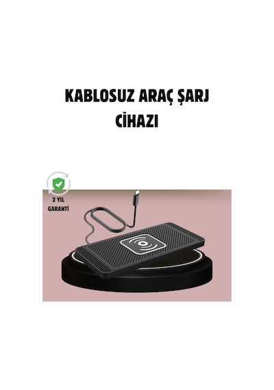Manyetik Kablosuz Araç Şarj Hızlı Şarj Kaymaz Taban Güvenli Kullanım