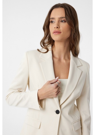 Antioch Vücuda Oturan Kadın Blazer Ceket Ba25y423 Ekru