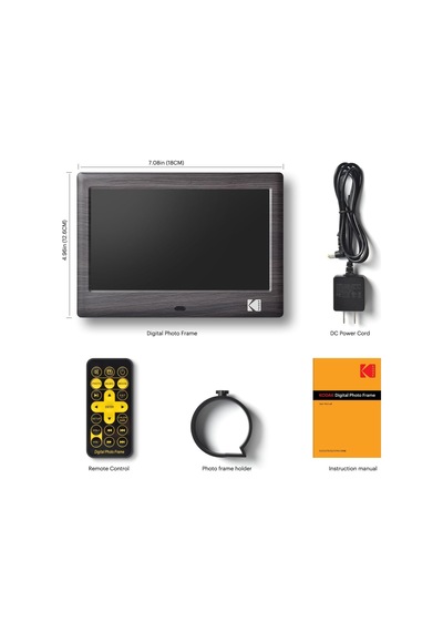 Kodak 7 Inc Uzaktan Kumandalı Dijital Resim Çerçevesi, 1024x600 Ips Ekran