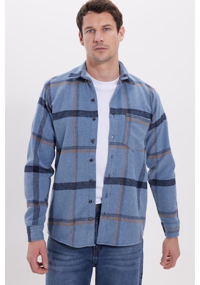 Tudors Erkek Regular Fit Rahat Kesim Kışlık Kareli Oduncu Gömlek-42188 Çok Renkli