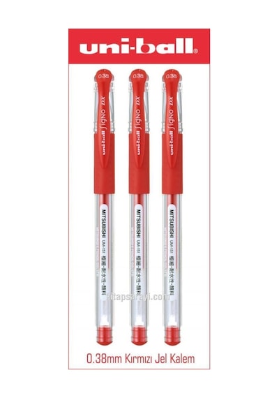 Uniball Signo Dx 0.38 Mm Kırmızı Jel Kalem 3 Adet Um-151 Diğer