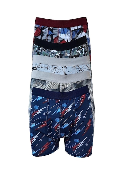 Tutku Erkek Desenli Likralı Pamuklu Boxer 5Li Paket 001