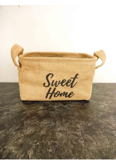 Bitki Tasarımı Sweet Home Jüt Hasır Ev Düzenleyici Mutfak Banyo Salon Sepeti Katlanır Sıvı Korumalı Orta