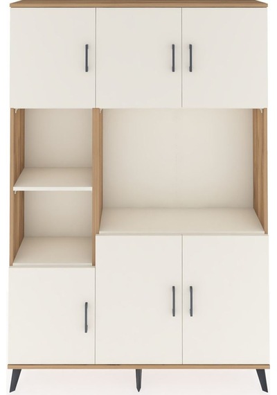 Arges Dolap 9 Raflı 6 Kapaklı 132x30x195 Çam-aytaşı/aytaşı Çam