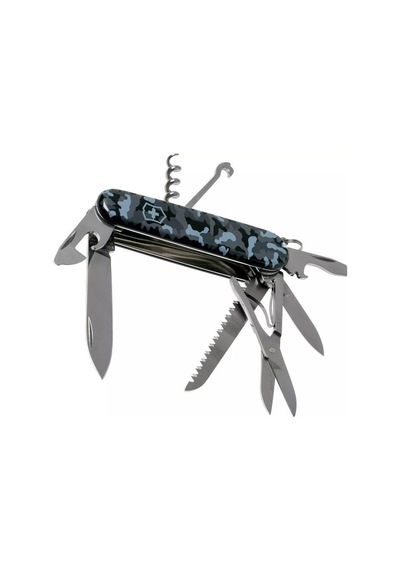 Victorinox Huntsman 1.3713.942 Kamuflaj İsviçre Kamp Çakısı Mavi - Siyah