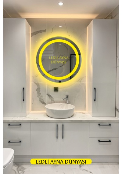 Ledliaynadünyası 60 Cm Günışığı Ledli Banyo Antre Makyaj Aynası Beyaz - Gümüş