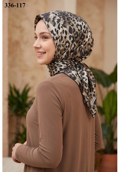 Moonscarfs Moonscarf Leopar Desenli Soft Pamuk Eşarp 336-117 Çok Renkli