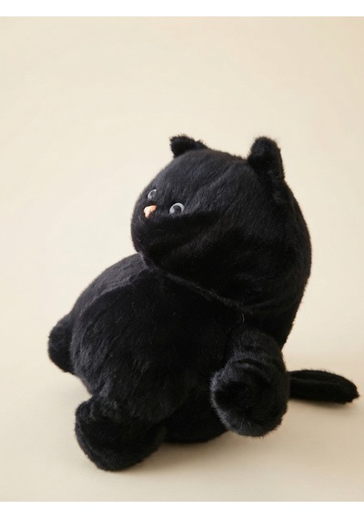 Peluş Pofuduk Kedi-30 Cm Siyah