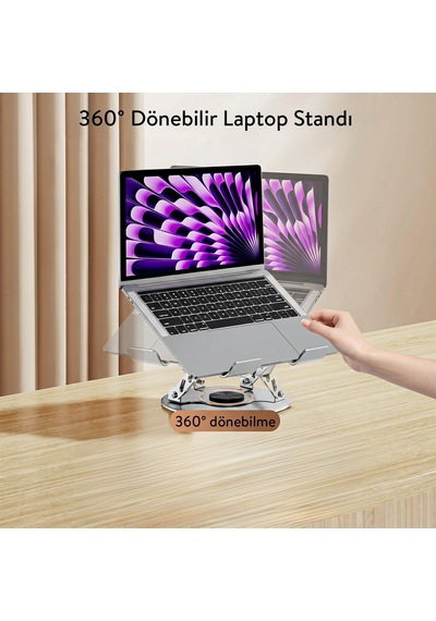Sl-ml1 360 Döner Metal Laptop Standı, 23.5x23.5 Cm
