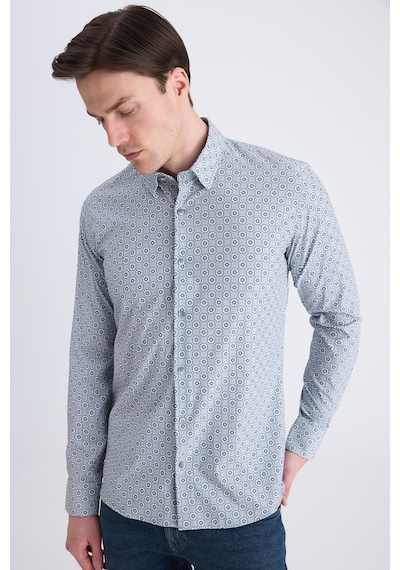 Twn Slim Fit Taş Baskılı Gömlek 4ec02ad072802 S01