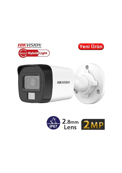 Hıkvısıon Ds-2ce16d0t-exlpf 2mp 2.8mm Lens 1080p Smart Hybrıd Hd-tvı Ir Bullet Kamera-20mt