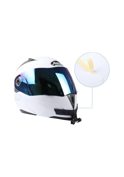 Motosiklet Kask Çene Yapıştırıcılı Telefon Ve Aksiyon Kamera Tutucu Siyah