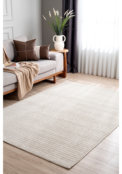 Retro Plain Krem Düz Dokuma Halı A3190a Krem