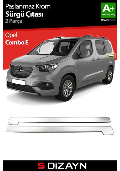 S-dizayn Opel Combo E Krom Sürgülü Kapı Çıtası 2 Prç 2019 Üzeri A+ Kalite