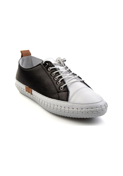 Siyah Hakiki Deri Kadın Sneaker K01465065403 Siyah