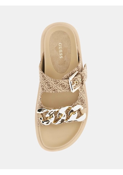 Guess Fatema 4g Logolu Kadın Terlik Fl6ft2fal03 Bej