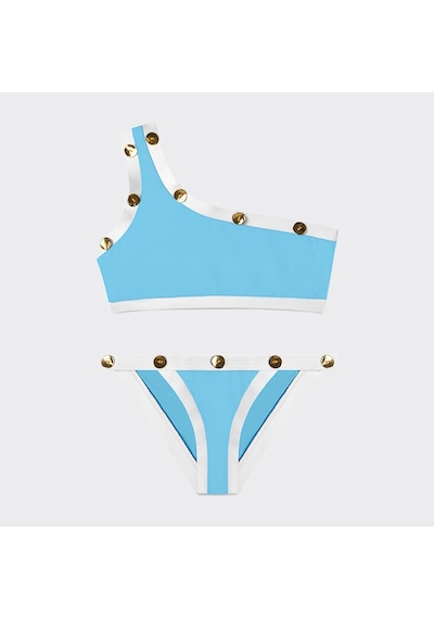 Panço Moeva Kız Çocuk Tek Omuz Mavi Bikini 636109