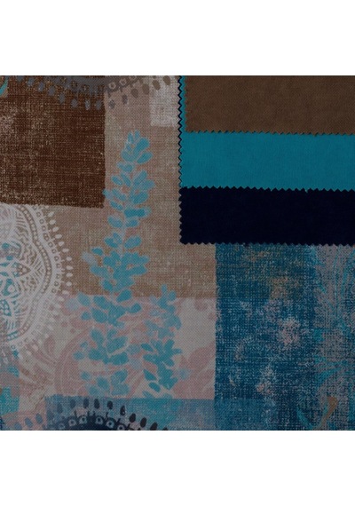 Motifli Patchwork Desenli Dokuma Dijital Baskılı Petek Kumaş