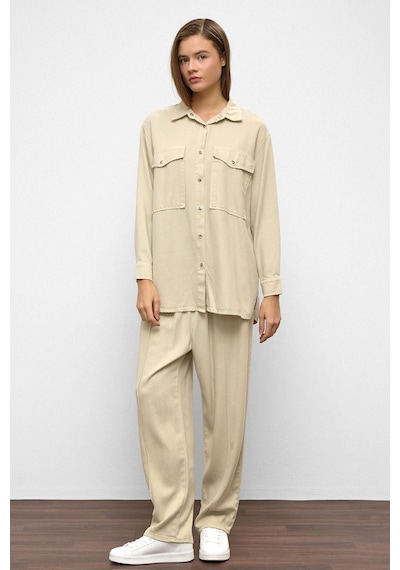 Olcay Çıt Çıt Kapamalı Salaş Soft Denim İkili Takım Taş 9378-tk