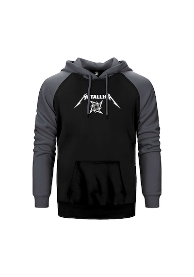 Metallica Blade Dream Text Gri Renk Reglan Kol Kapşonlu Sweatshirt Gri
