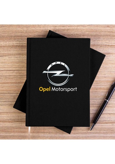 Opel Motorsport Siyah Çizgisiz Kanvas Defter