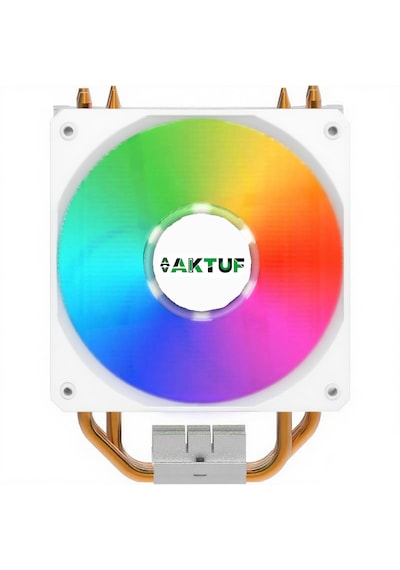 Aktuf Ak2x Rainbow 2 Bakır Borulu 105 Tdp Amd/intel Kule Tipi Yüksek İşlemci Soğutucusu Beyaz İşlemci Soğutması