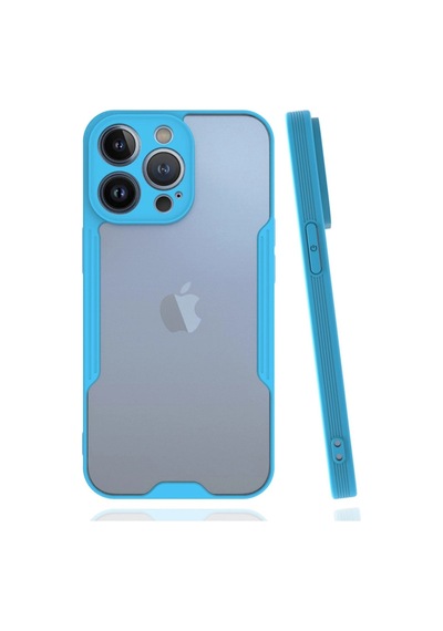 Apple iPhone Uyumlu 14 Pro Max Kılıf Platin Silikon - Mavi İtdark27540