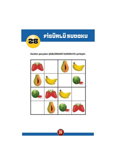Çocuklar İçin Sudoku Oyun Seti Kes-yapıştır-yaz-sil